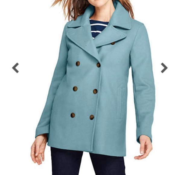 Lands End Wool Peacoat Evening Shore 6 - Picture 5 of 8